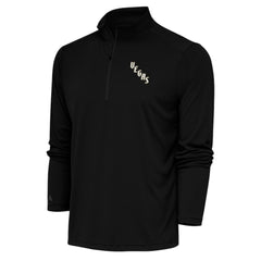 Vegas Golden Knights Antigua Special Edition 2.0 Tribute Quarter-Zip Pullover Top - Black Pullover