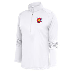 Colorado Avalanche Antigua Women's Special Edition 2.0 Tribute Quarter-Zip Pullover Top - White Pullover