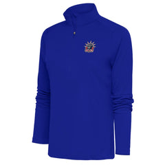 New York Rangers Antigua Women's Special Edition 2.0 Tribute Quarter-Zip Pullover Top - Royal Pullover