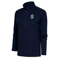 Seattle Kraken Antigua Women's Special Edition 2.0 Tribute Quarter-Zip Pullover Top - Navy Pullover