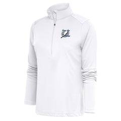 Tampa Bay Lightning Antigua Women's Special Edition 2.0 Tribute Quarter-Zip Pullover Top - White Pullover