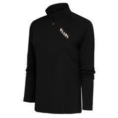 Vegas Golden Knights Antigua Women's Special Edition 2.0 Tribute Quarter-Zip Pullover Top - Black Pullover