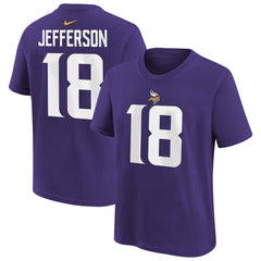 Justin Jefferson Minnesota Vikings Youth Player Name & Number T-Shirt - Purple discount