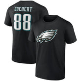 Dallas Goedert Philadelphia Eagles Icon Player Name & Number T-Shirt - Black sale