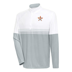 Houston Astros Antigua Bender Quarter-Zip Pullover Top White/Gray