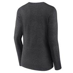 Los Angeles Kings Women's Primary Team Logo Long Sleeve V-Neck T-Shirt - Heather Charcoal T-shirts