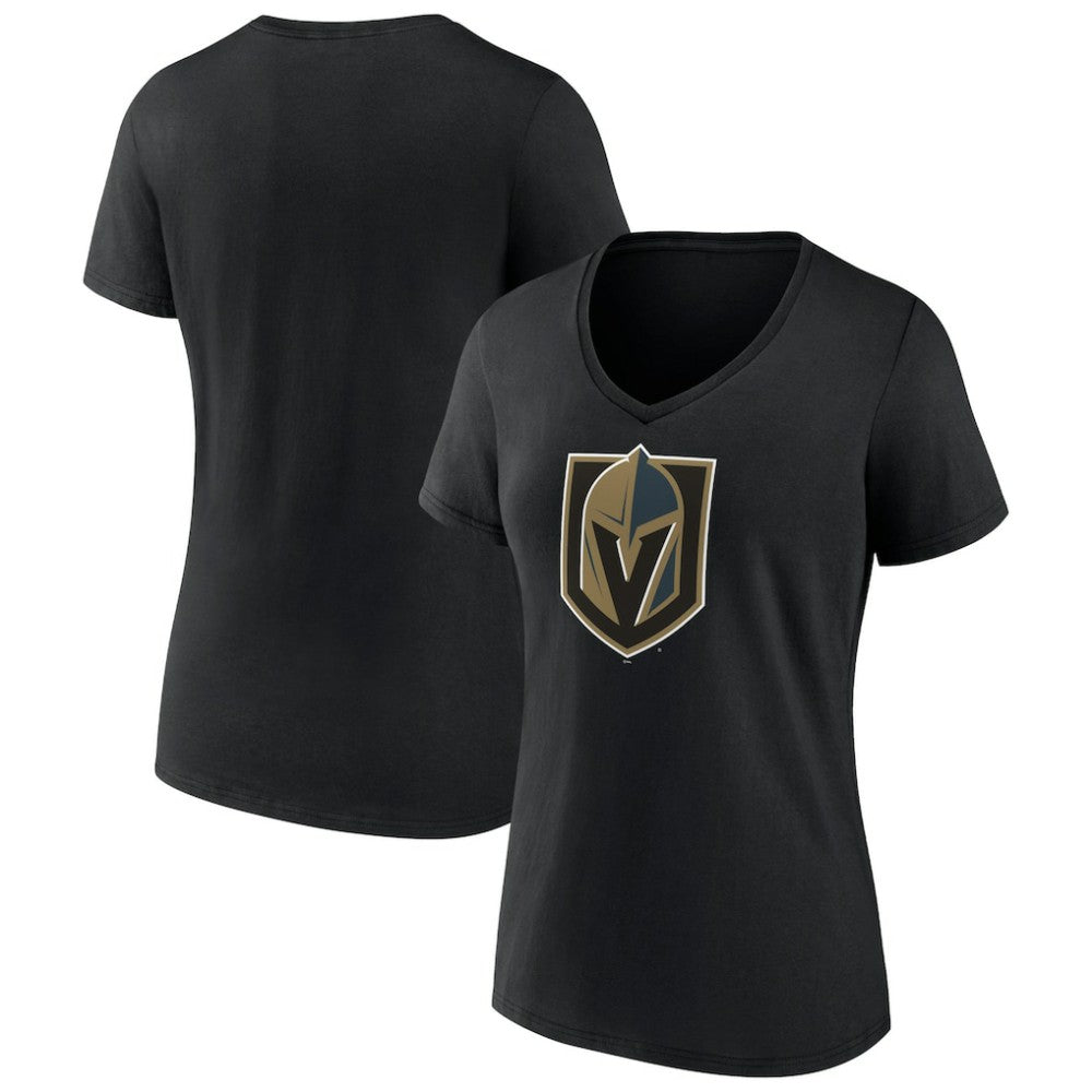 Vegas Golden Knights Women's Team Primary Logo V-Neck T-Shirt - Black T-shirts