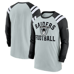 Las Vegas Raiders Classic Arc Raglan Tri-Blend Long Sleeve T-Shirt - Silver/Black online