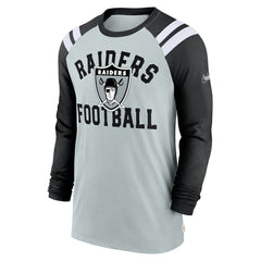 Las Vegas Raiders Classic Arc Raglan Tri-Blend Long Sleeve T-Shirt - Silver/Black online