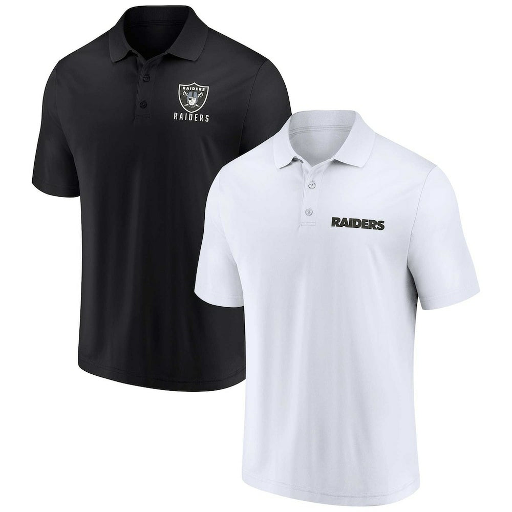 Las Vegas Raiders Lockup Two-Pack Polo Set - White/Black sale