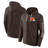 Cleveland Browns Offensive Lineup Hoodie Full-Zip Hoodie - Brown on sale