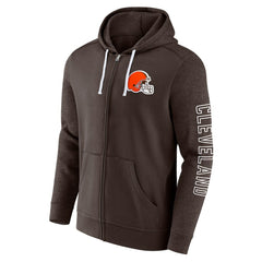 Cleveland Browns Offensive Lineup Hoodie Full-Zip Hoodie - Brown on sale