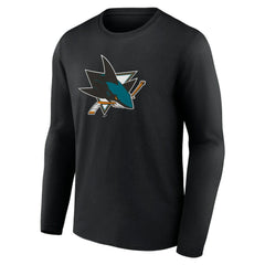 San Jose Sharks Primary Logo Team Long Sleeve T-Shirt - Black T-shirts