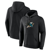 San Jose Sharks Primary Team Logo Pullover Hoodie - Black Hoodies