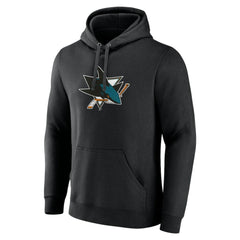 San Jose Sharks Primary Team Logo Pullover Hoodie - Black Hoodies