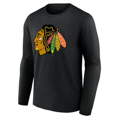 Chicago Blackhawks Primary Logo Team Long Sleeve T-Shirt - Black T-shirts