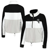 Chicago White Sox The Wild Collective Women's Color Block Half-Zip Jacket Black/White