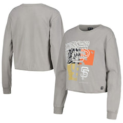 San Francisco Giants The Wild Collective Women's Cropped Long Sleeve T-Shirt Gray