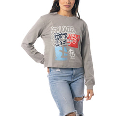 St. Louis Cardinals The Wild Collective Women's Cropped Long Sleeve T-Shirt Gray