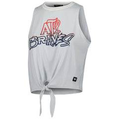 Atlanta Braves The Wild Collective Women's Twisted Tie Front Tank Top White