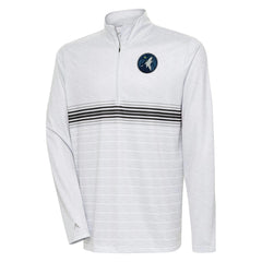 Minnesota Timberwolves Antigua Bullseye Quarter-Zip Pullover Top - Heather Gray/Black online