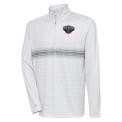 New Orleans Pelicans Antigua Bullseye Quarter-Zip Pullover Top - Heather Gray/Steel shop
