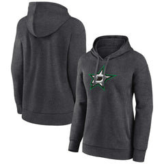 Dallas Stars Women's Primary Logo Pullover Hoodie - Charcoal Hoodies