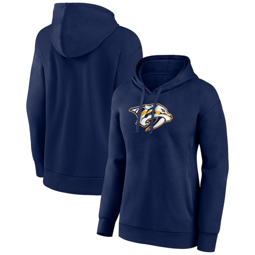 Nashville Predators Women's Primary Logo Pullover Hoodie - Navy Hoodies