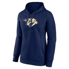 Nashville Predators Women's Primary Logo Pullover Hoodie - Navy Hoodies