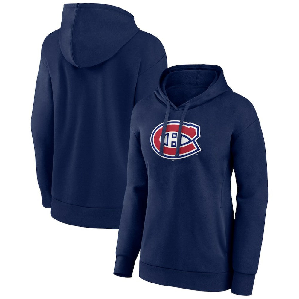 Montreal Canadiens Women's Primary Logo Pullover Hoodie - Navy Hoodies