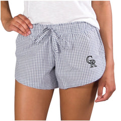 Colorado Rockies Concepts Sport Women's Tradition Woven Shorts Gray