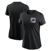 Carolina Panthers Women's Crucial Catch Sideline Tri-Blend T-Shirt - Black cheap