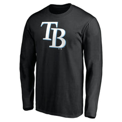 Tampa Bay Rays Official Team Logo Long Sleeve T-Shirt Black