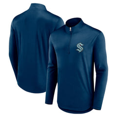 Seattle Kraken Fanatics Mock Neck Quarter-Zip Top - Deep Sea Blue Tops
