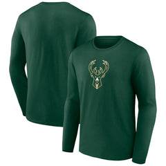 Milwaukee Bucks Primary Team Logo Long Sleeve T-Shirt - Hunter Green online