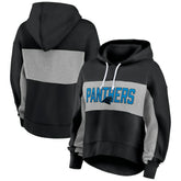 Carolina Panthers Women's Filled Stat Sheet Lighweight Modest Crop Hoodie - Black discount