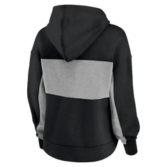 Carolina Panthers Women's Filled Stat Sheet Lighweight Modest Crop Hoodie - Black discount
