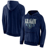 Seattle Kraken Fanatics Shoulder-To-Shoulder Raglan Pullover Hoodie - Heather Deep Sea Blue Hoodies