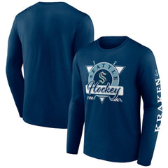 Seattle Kraken Fanatics Rinkside Long Sleeve T-Shirt - Deep Sea Blue T-shirts