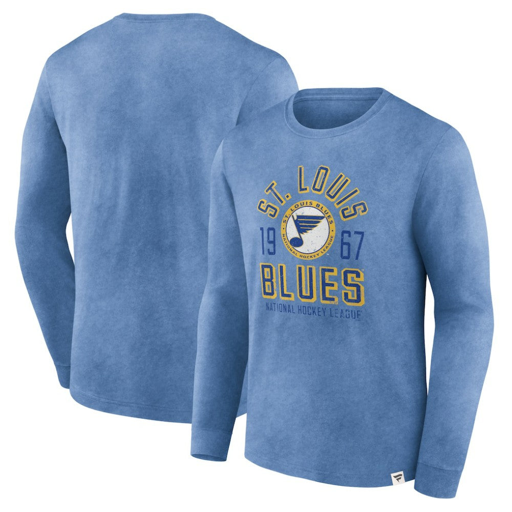 St. Louis Blues Fanatics Keep The Zone Long Sleeve T-Shirt - Heather Blue T-shirts
