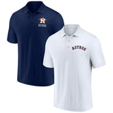 Houston Astros Two-Pack Logo Lockup Polo Set Navy/White