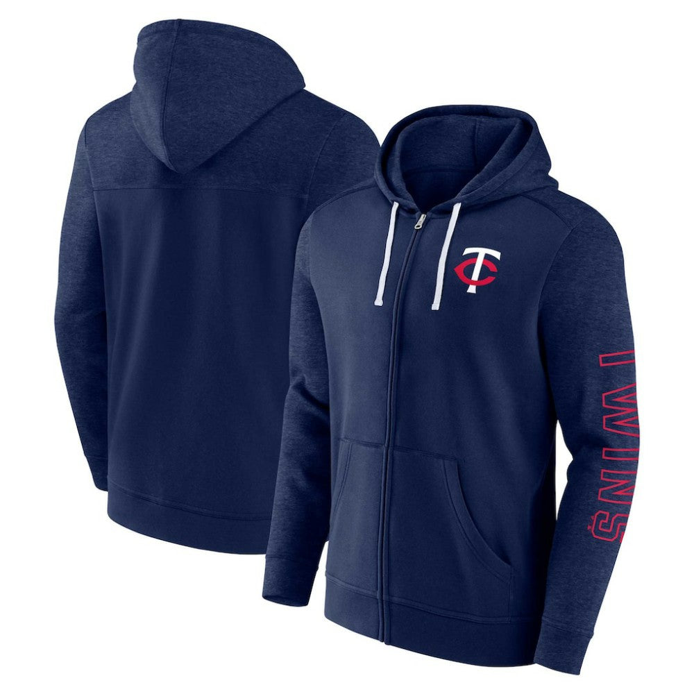 Minnesota Twins Offensive Line Up Lightweight Full-Zip Hoodie Navy