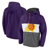 Phoenix Suns Anorak Flagrant Foul Color-Block Raglan Hoodie Half-Zip Jacket - Purple/Gray on sale