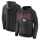Miami Heat Foul Trouble Snow Wash Raglan Pullover Hoodie - Heather Charcoal for sale
