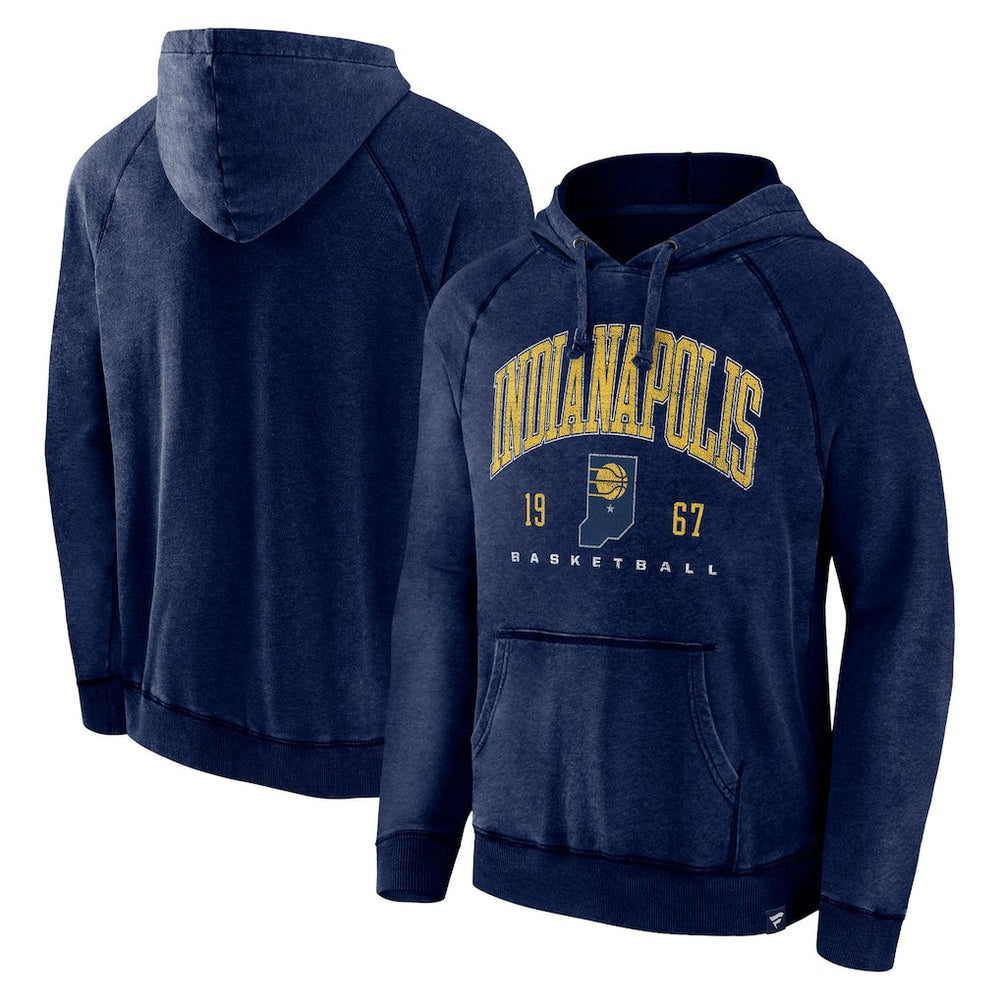 Indiana Pacers Foul Trouble Snow Wash Raglan Pullover Hoodie - Heather Navy sale