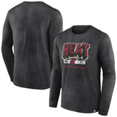 Miami Heat Front Court Press Snow Wash Long Sleeve T-Shirt - Heather Charcoal shop
