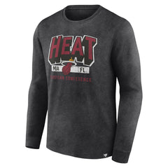 Miami Heat Front Court Press Snow Wash Long Sleeve T-Shirt - Heather Charcoal shop