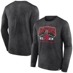 Toronto Raptors Front Court Press Snow Wash Long Sleeve T-Shirt - Heather Charcoal cheap
