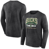 Milwaukee Bucks Front Court Press Snow Wash Long Sleeve T-Shirt - Heather Charcoal sale