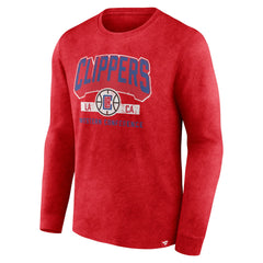 LA Clippers Front Court Press Snow Wash Long Sleeve T-Shirt - Heather Red outlet